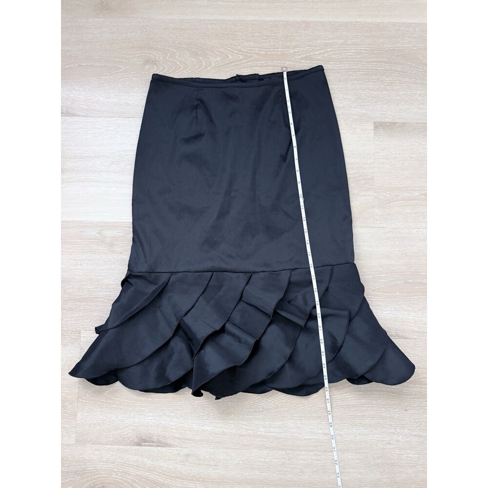 Xscape Joanna Chen Black Mermaid Skirt Tiered Ruffle Y2K Goth Glam Cocktail 6/8 - Picture 6 of 9